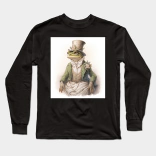 Storybook Illustration Frog Anthropomorphic Animals Portrait Long Sleeve T-Shirt